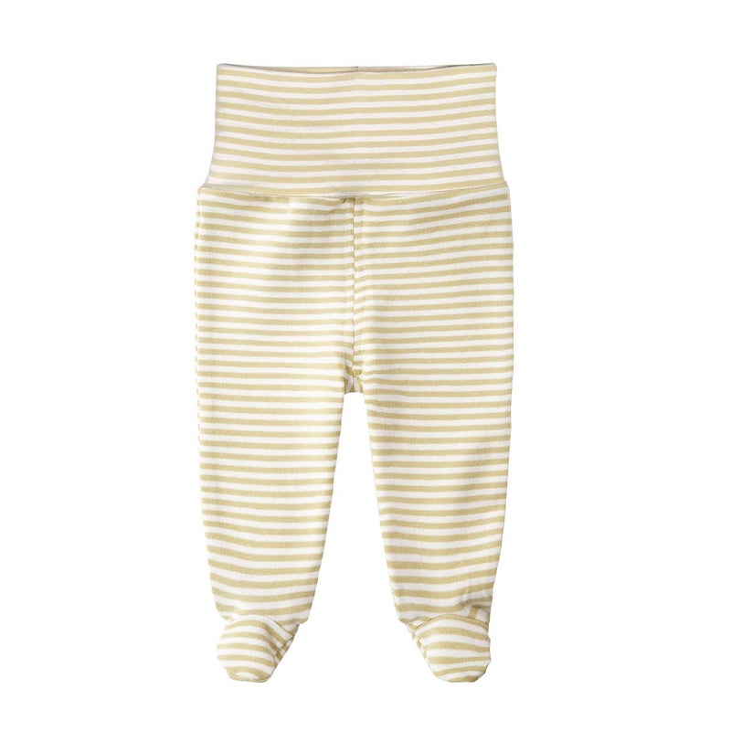 Teach Leanbh Infant Baby 3 Pack Footed Pants Cotton High Waist Casual Leggings (6 Months, B) - Image 2